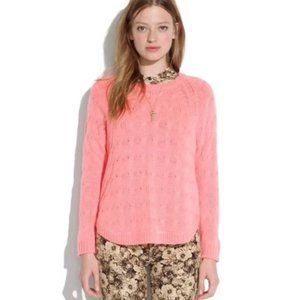 WALLACE Madewell Cutaway Cableknit Sweater Pink